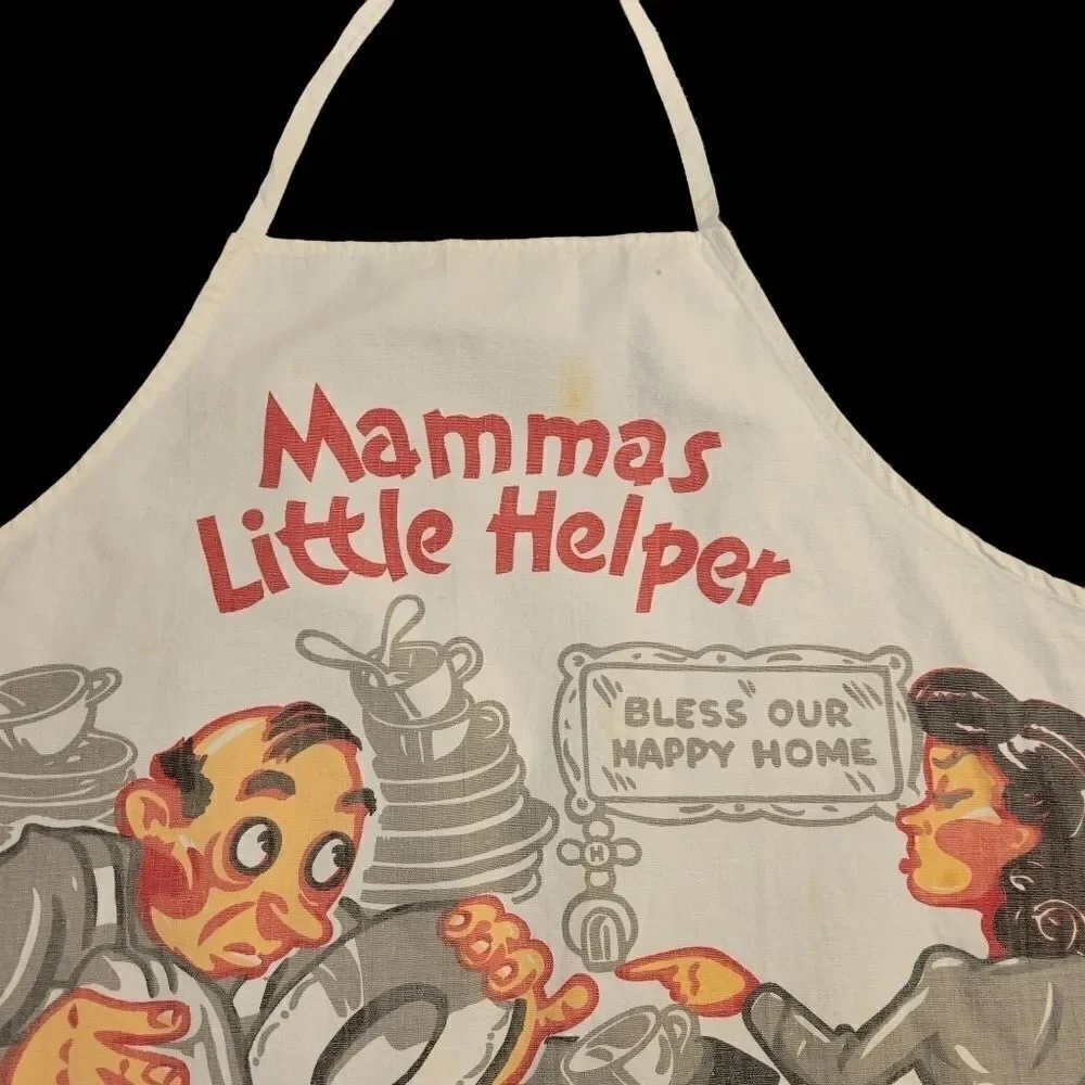 Vintage Mamma's Little Helper Kitchen Hostess Apron Kitchy Unique